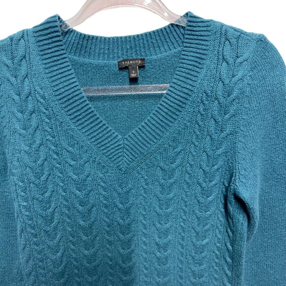 Talbots 30% Lambswool Thick Cable Knit Sweater Pullover - Picture 3 of 8